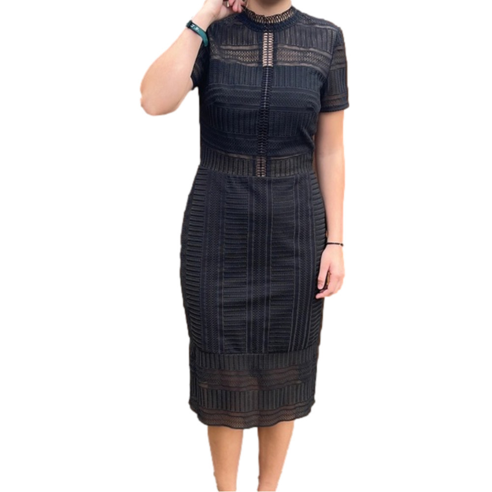 Js collection black midi cocktail dress